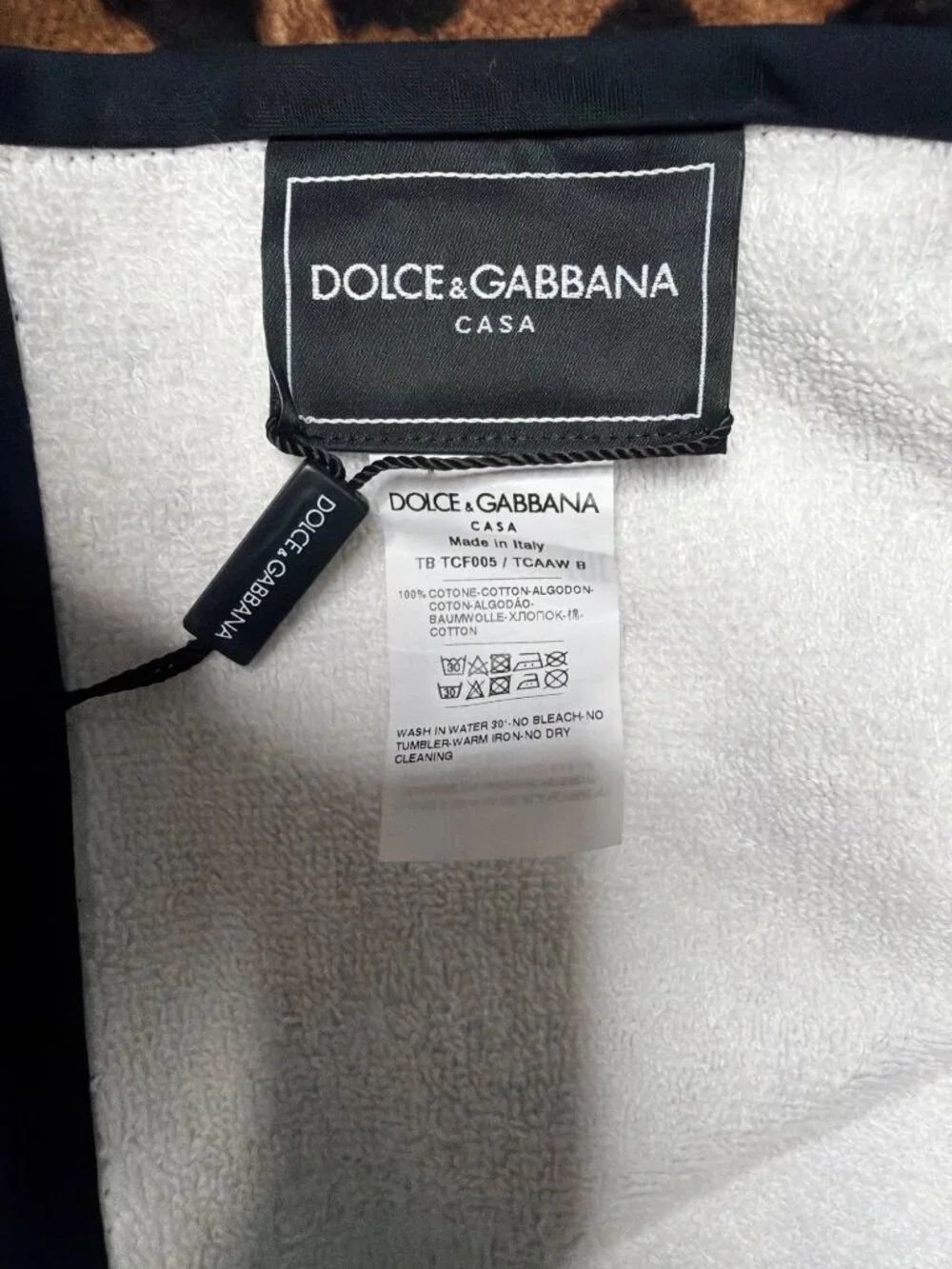 NWT Dolce & Gabbana Casa Bath Towel Leopard Size One Size